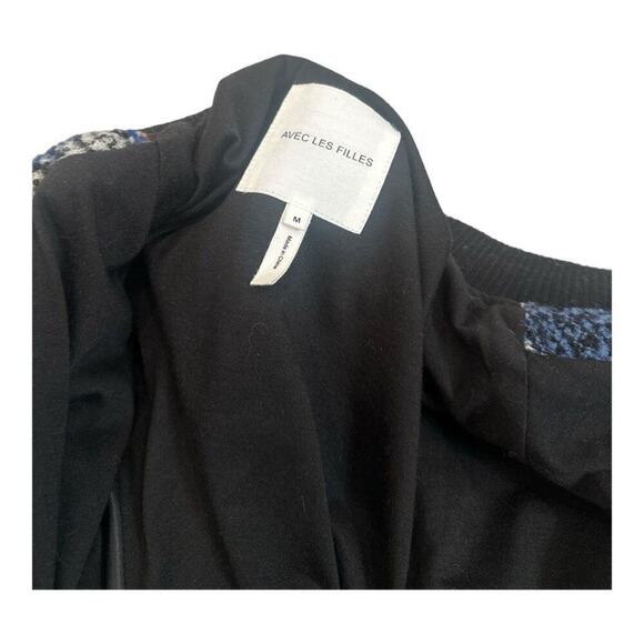 Avec Les Filles - Woman's Plaid Tweed Bomber Jacket Size Medium - Picture 5 of 13